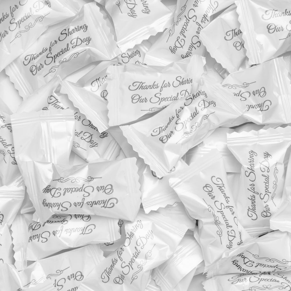 Candy Envy individually wrapped mints with Thank You wrapper for sharing.