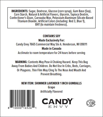 Candy Envy lavender gumballs in 1 inch size for bite-sized snacking