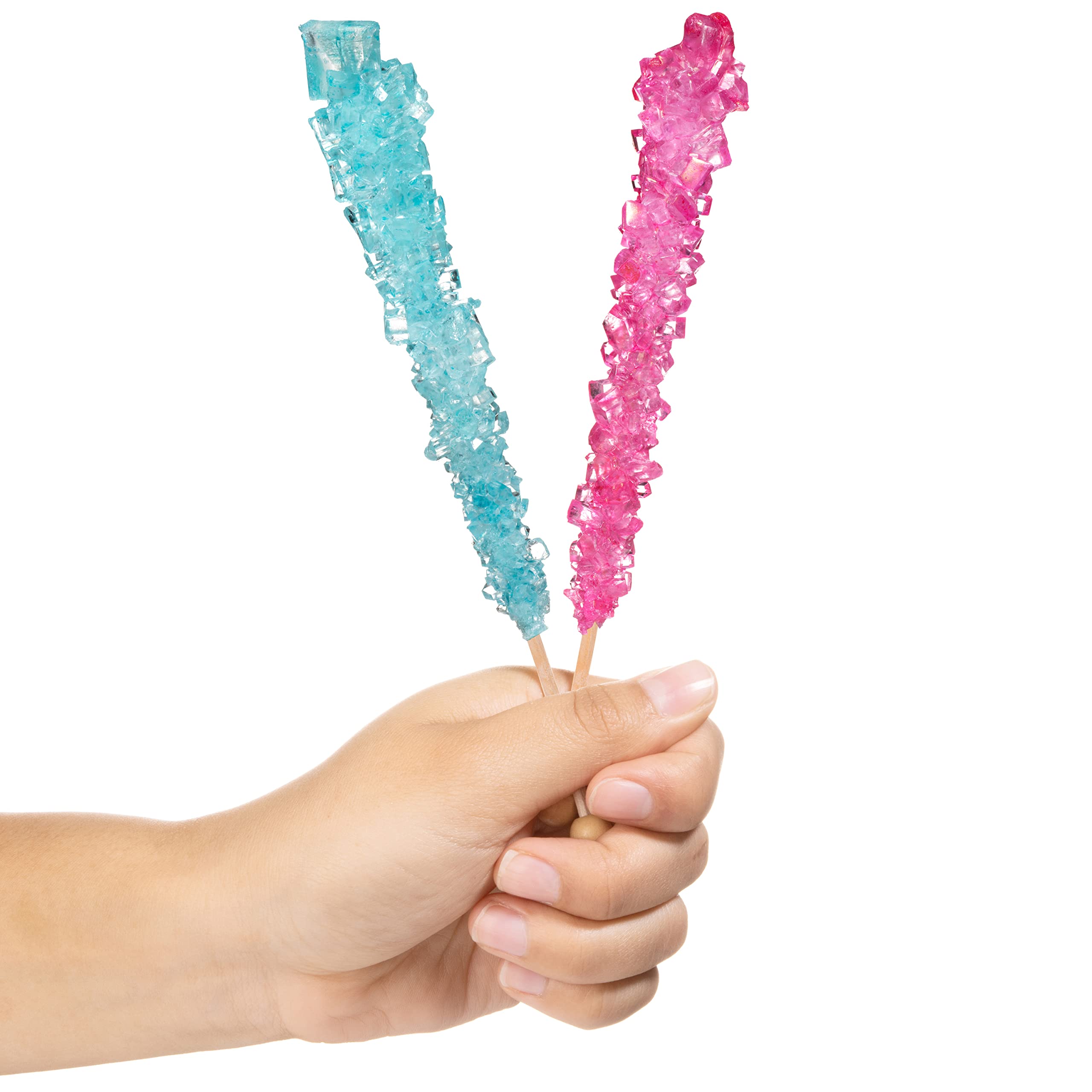 Candy Envy light pink rock candy stick featuring cherry flavor for festive treats.
