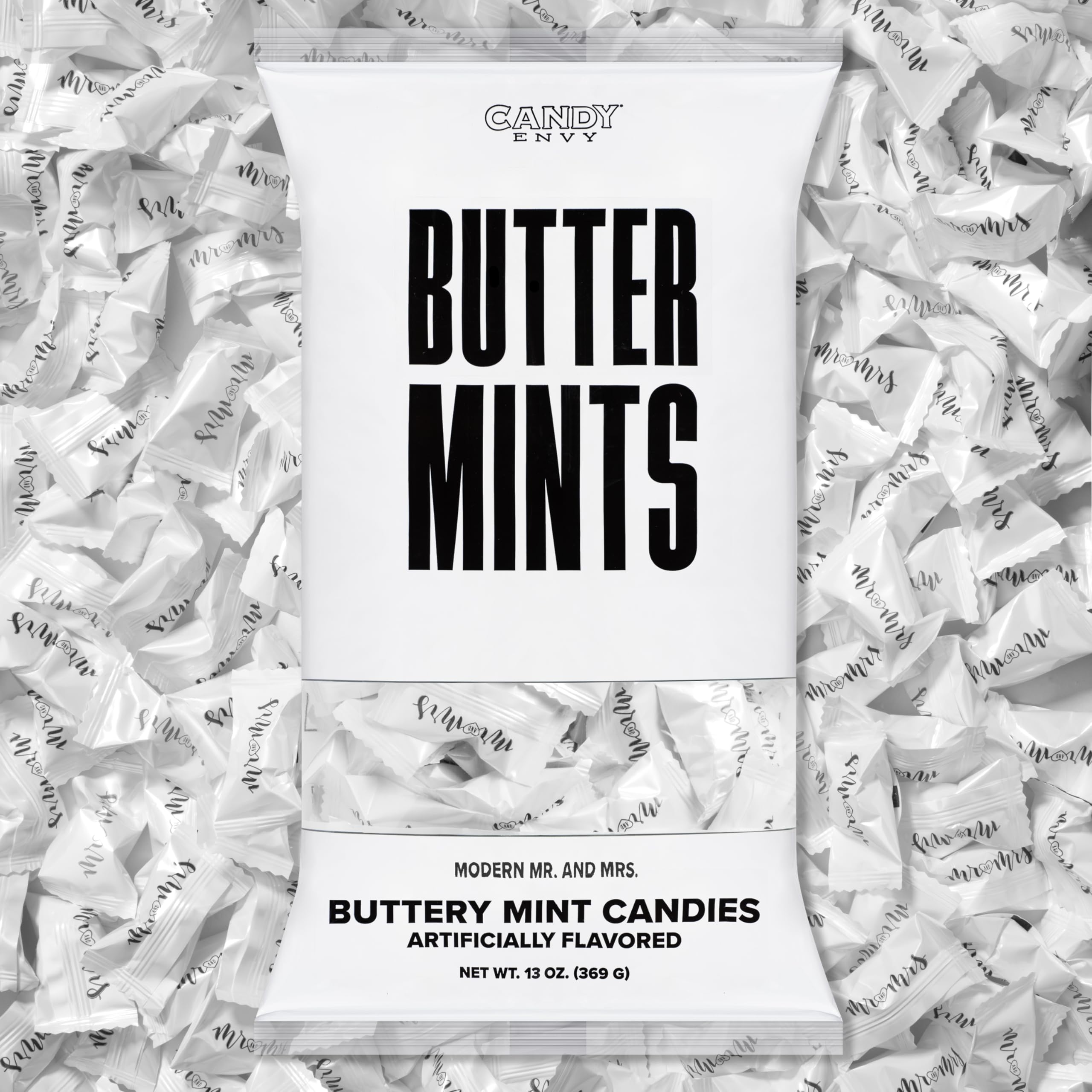 Candy Envy Modern Mr. and Mrs. Buttermints 13 oz bag, ideal wedding favors