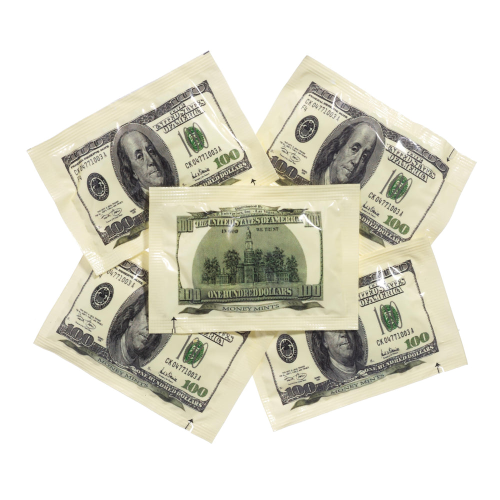 Candy Envy Money Mints spearmint closeup highlights refreshing flavor.