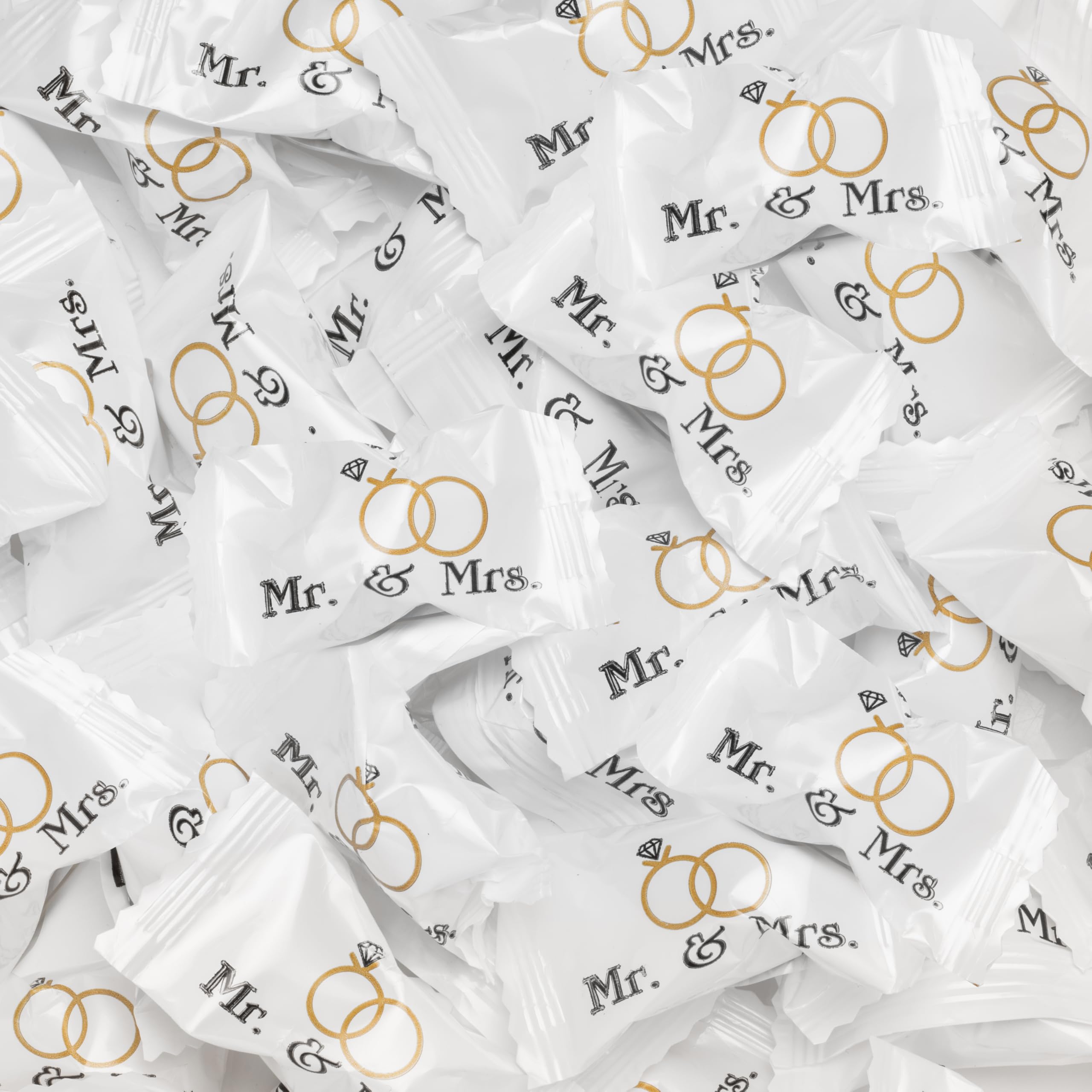 Candy Envy Mr. and Mrs. Buttermints individually wrapped for gifting.