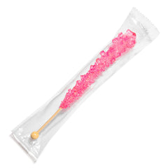 Candy Envy pink rock candy stick cherry, perfect for birthdays and gatherings.