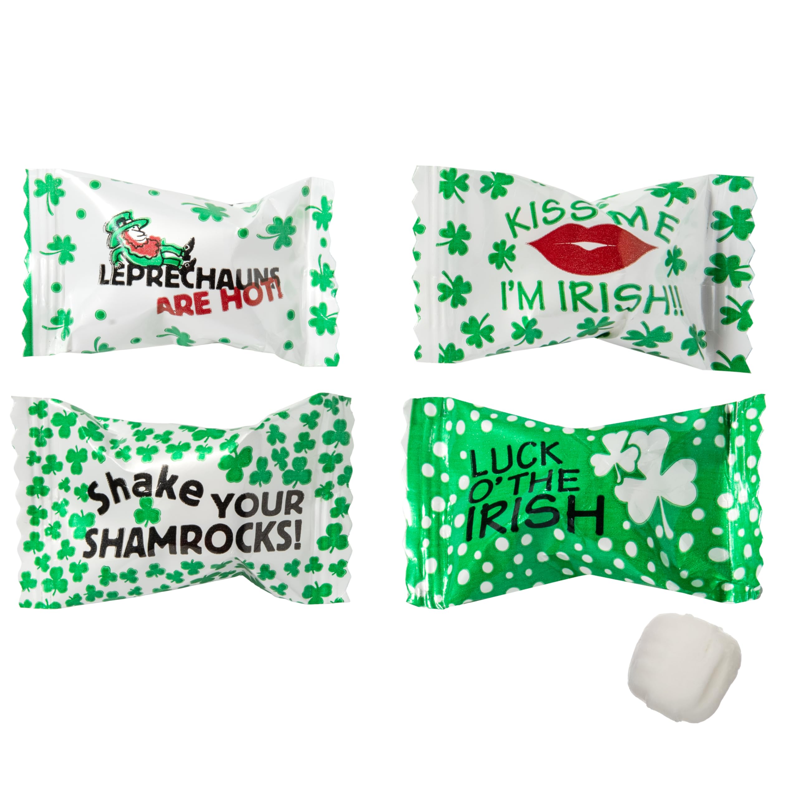 Candy Envy pot-of-gold mints on platter for St. Patrick's Day decor.