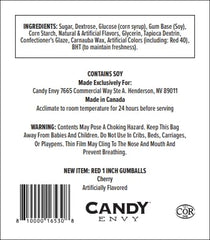 Candy Envy red 1-inch gumballs north-american-made ideal for gifts.
