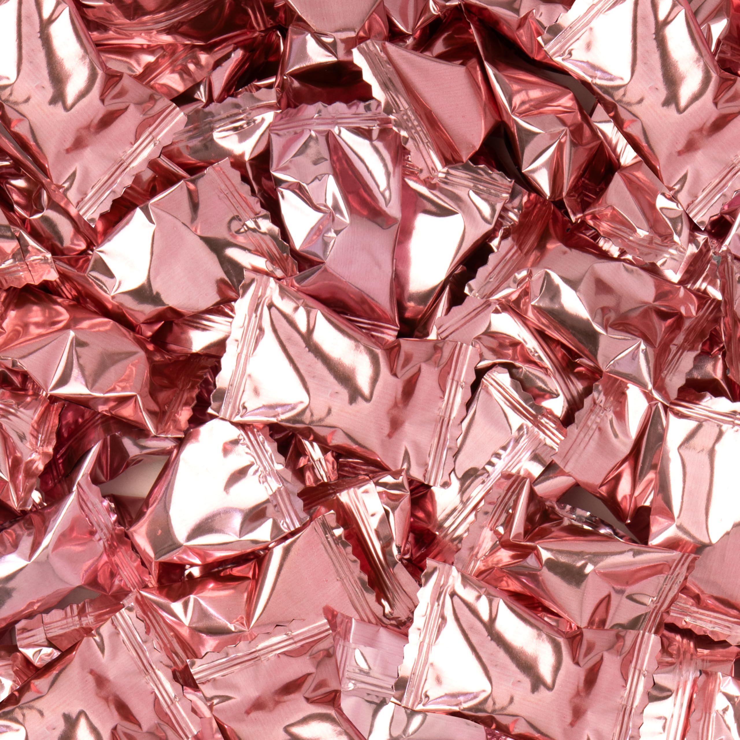 Candy Envy Rose Gold Foil Buttermints close-up showing individually wrapped mints with shimmer