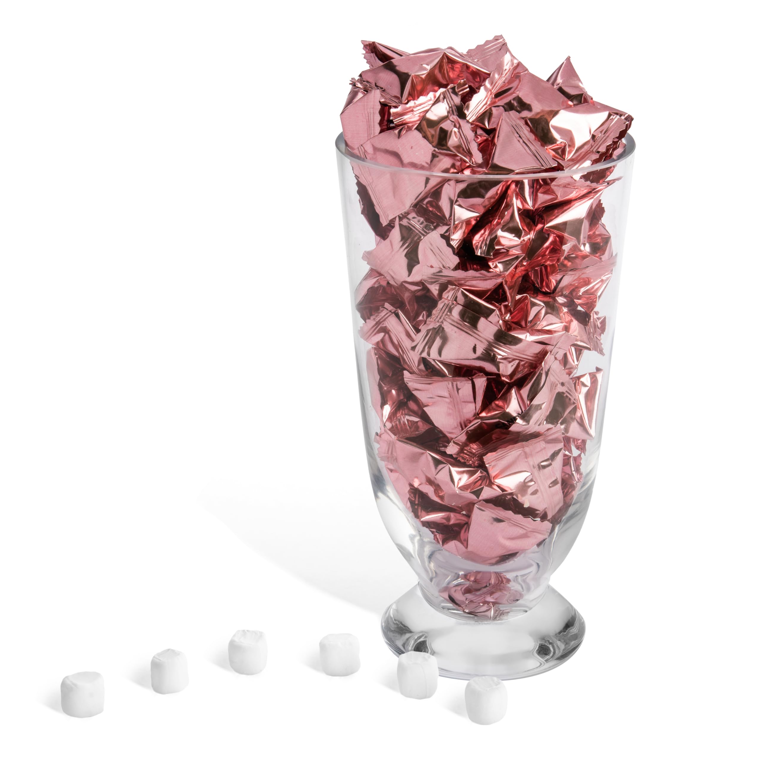 Candy Envy Rose Gold Foil Buttermints at a wedding dessert table add subtle charm