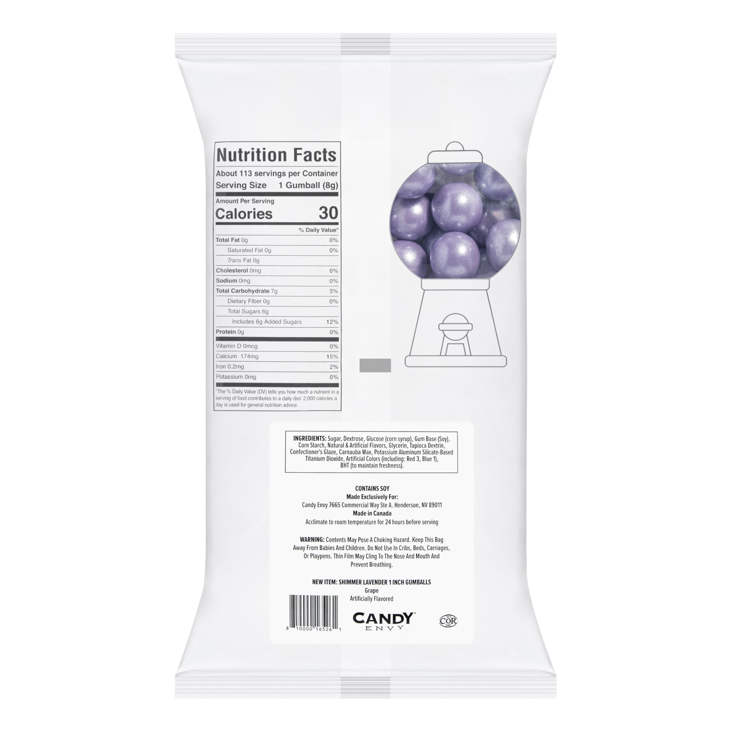 Candy Envy shimmer lavender gumballs closeup showing glossy coating and inviting texture