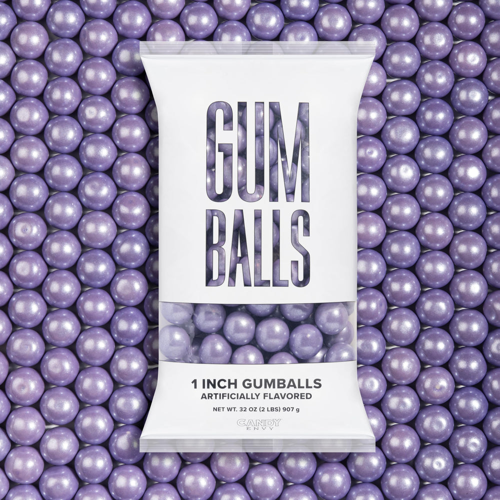 Candy Envy shimmer lavender gumballs pack shot highlighting vibrant color and bulk value