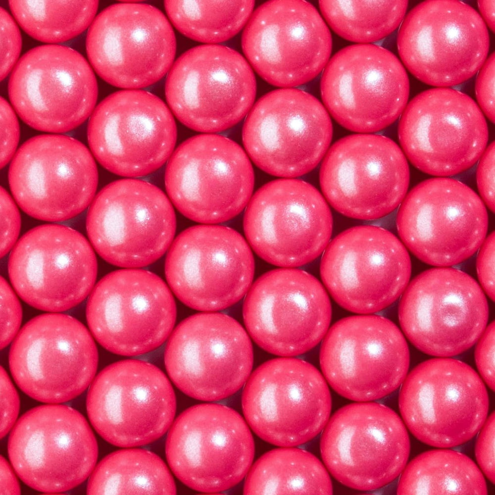 Candy Envy Shimmer Pink Gumballs 1 inch in clear packaging