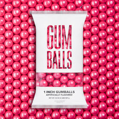 Candy Envy Shimmer Pink Gumballs 1 inch pack view showing color and quantity