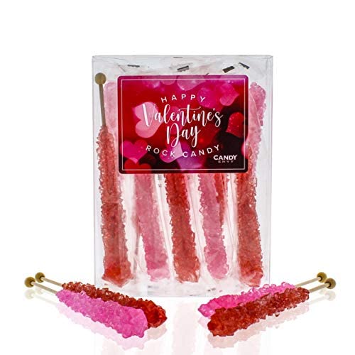 Candy Envy Valentine's rock candy stick red, ideal for gifting.