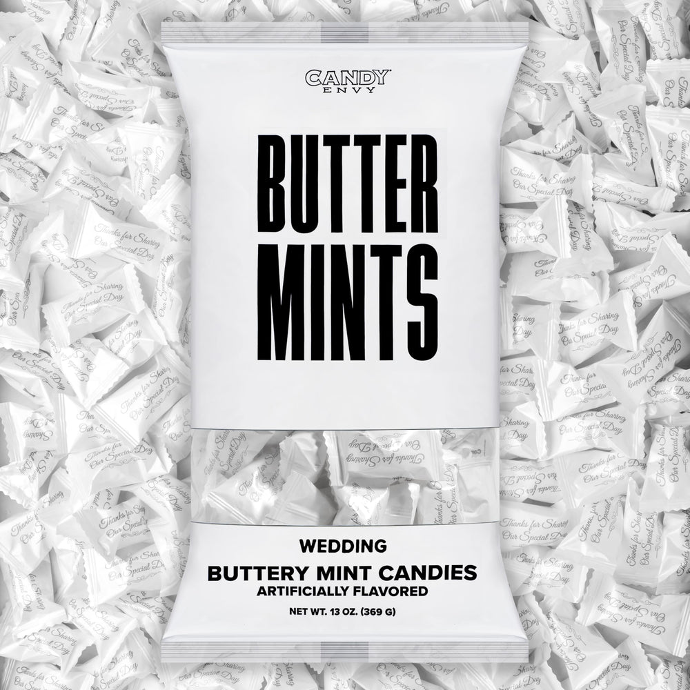 Candy Envy wedding buttermints in a 13 oz bag are ideal wedding favors.