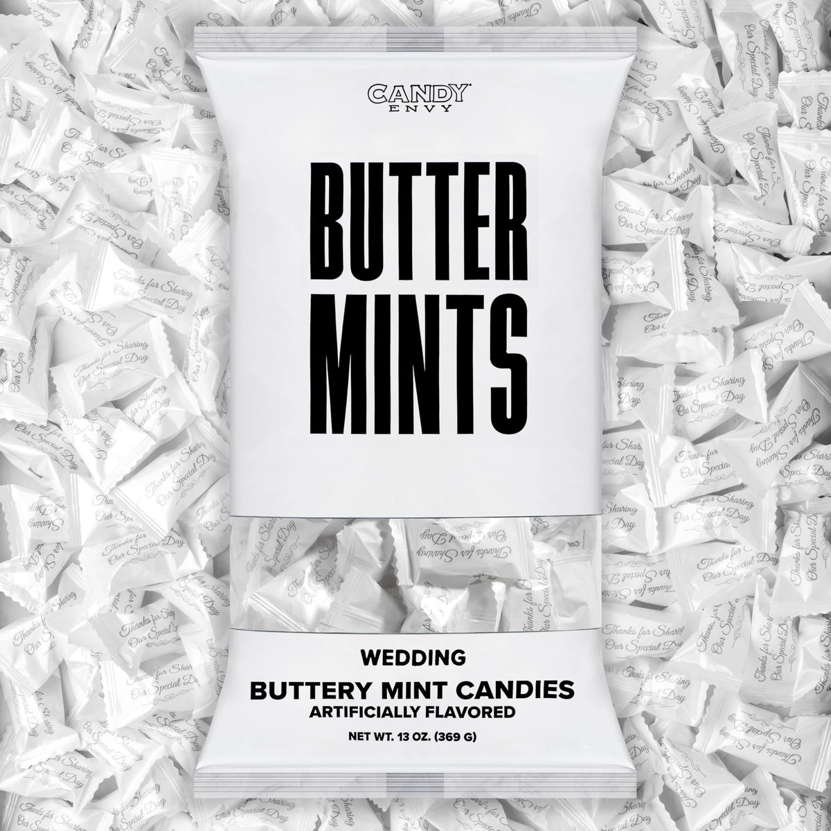 Candy Envy wedding buttermints in a 13 oz bag are ideal wedding favors.