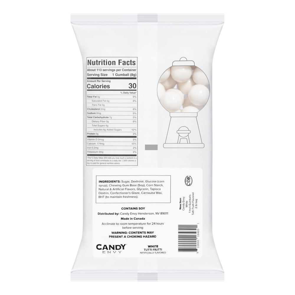 Party ready Candy Envy white gumballs for weddings and celebrations
