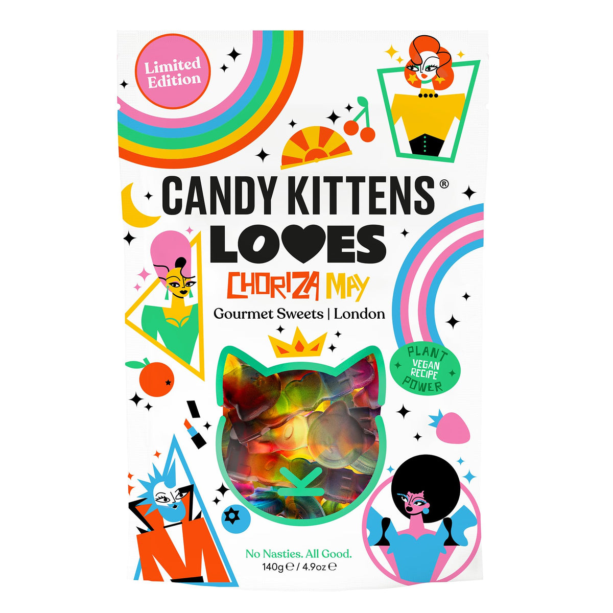 Candy Kittens Love Candy Sweets 140g in a limited edition vegan pack