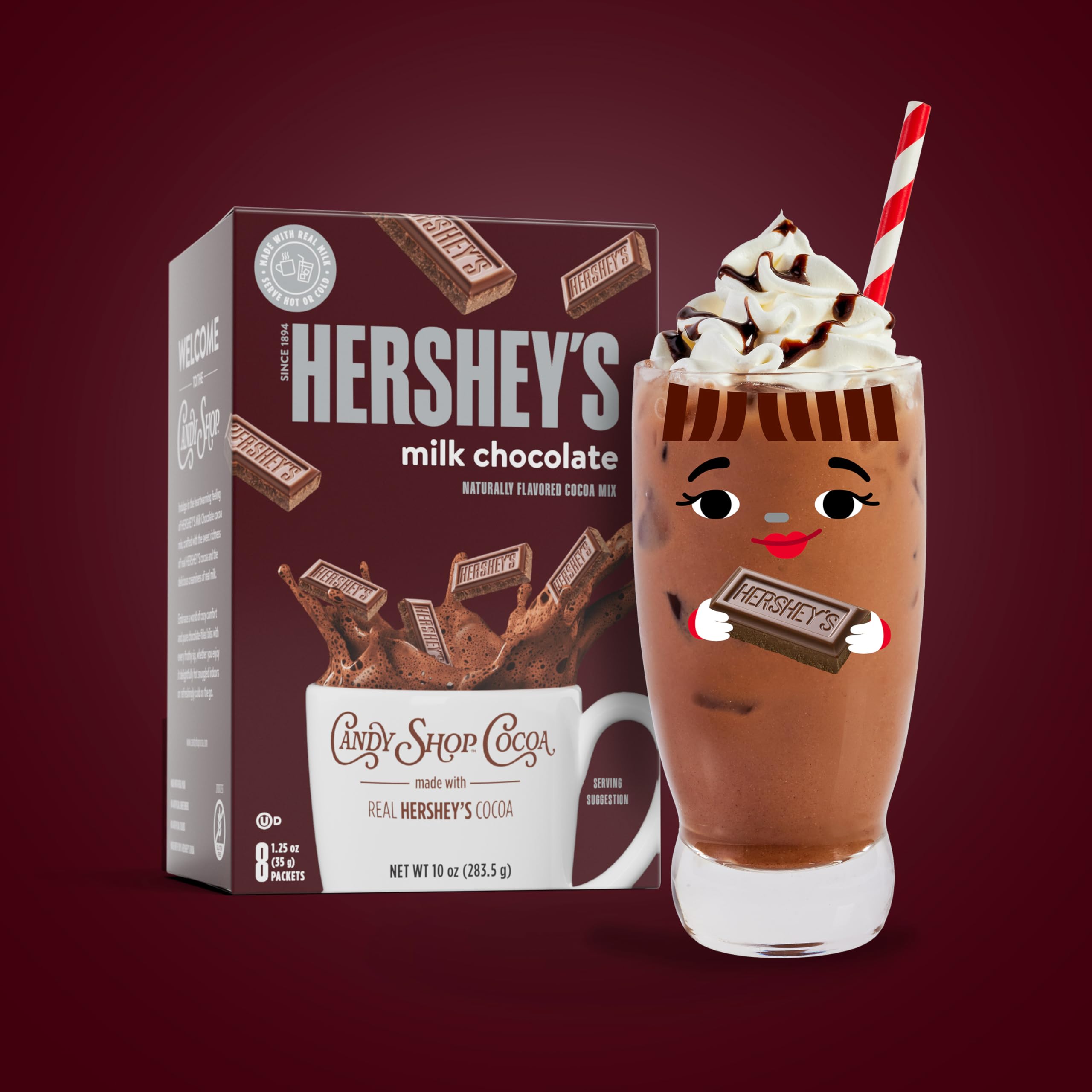 Candy Shop Cocoa hot mug setup showcasing creamy hot chocolate for chilly days.