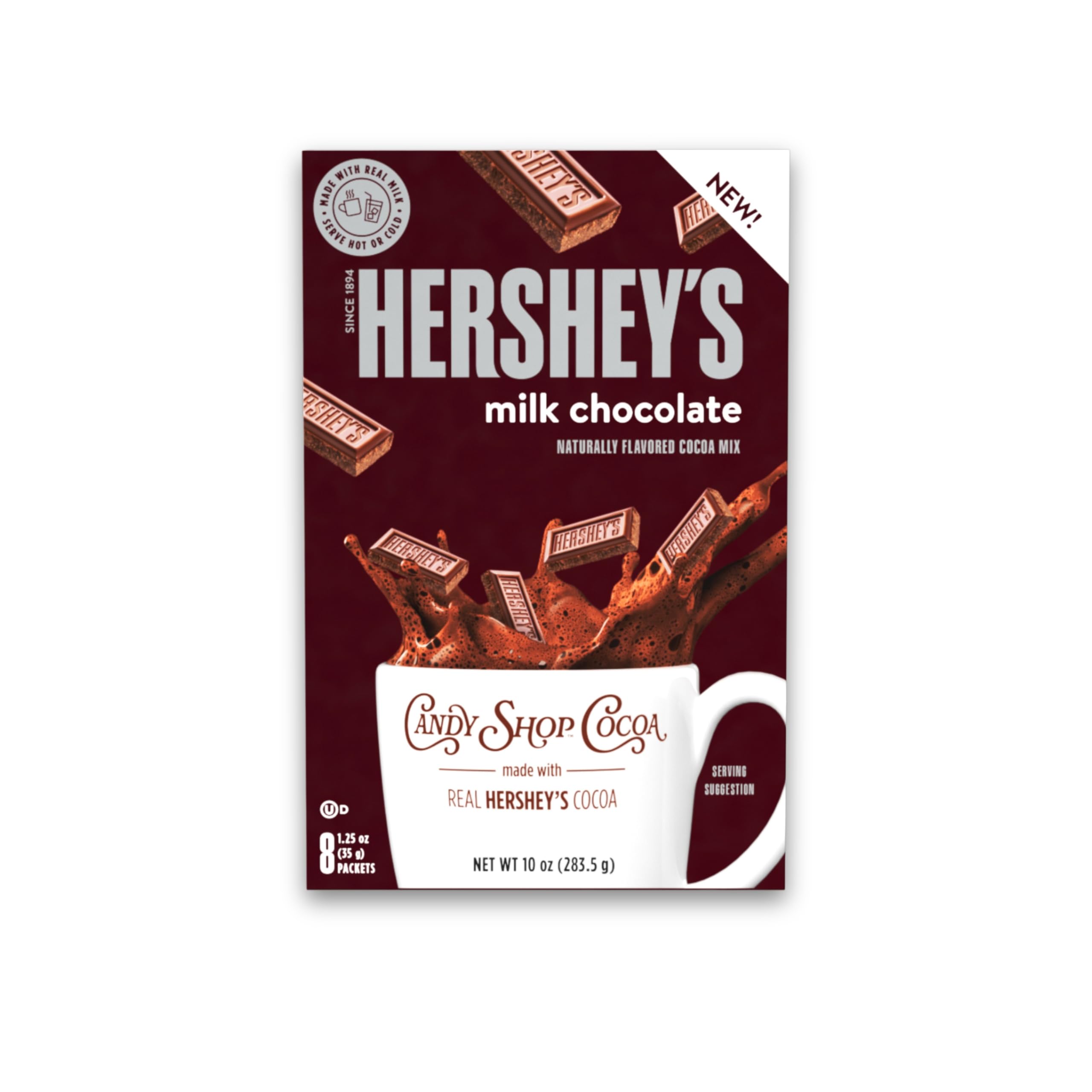 Tall glass of iced Candy Shop Cocoa Mix ready as a refreshing chocolate drink.