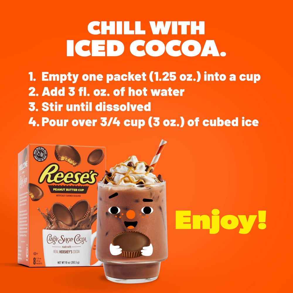 Candy Shop Cocoa with real milk dissolves to create a smooth cocoa drink