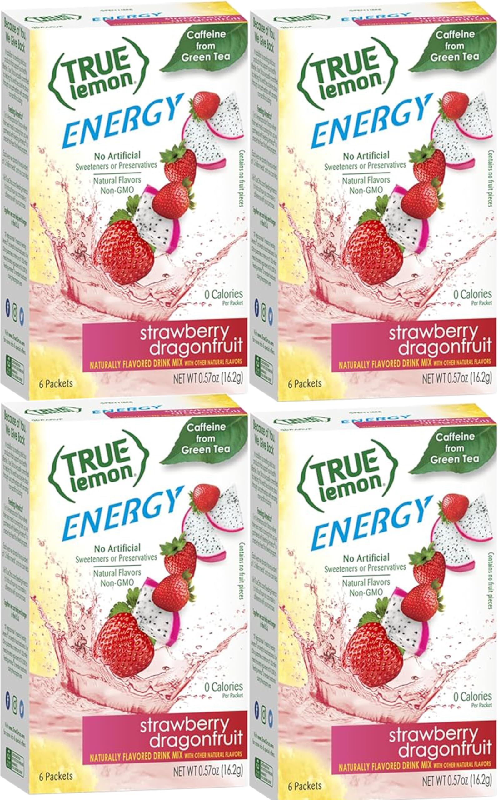 Candy4All TrueLemon Energy Strawberry Dragonfruit bottle with crisp real fruit flavor