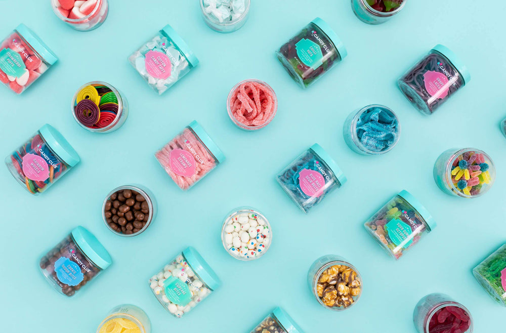 Candy Club snack-on-the-go jar ready to bring a cheerful bite anywhere