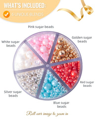 CandyHaven Easter Sprinkles pearls 1mm-4mm detail emphasizes tiny to bold pearl accents on desserts.
