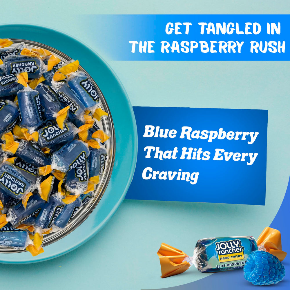 Candylish Blue Raspberry candies, individually wrapped for fresh, hygienic gifting and favors.