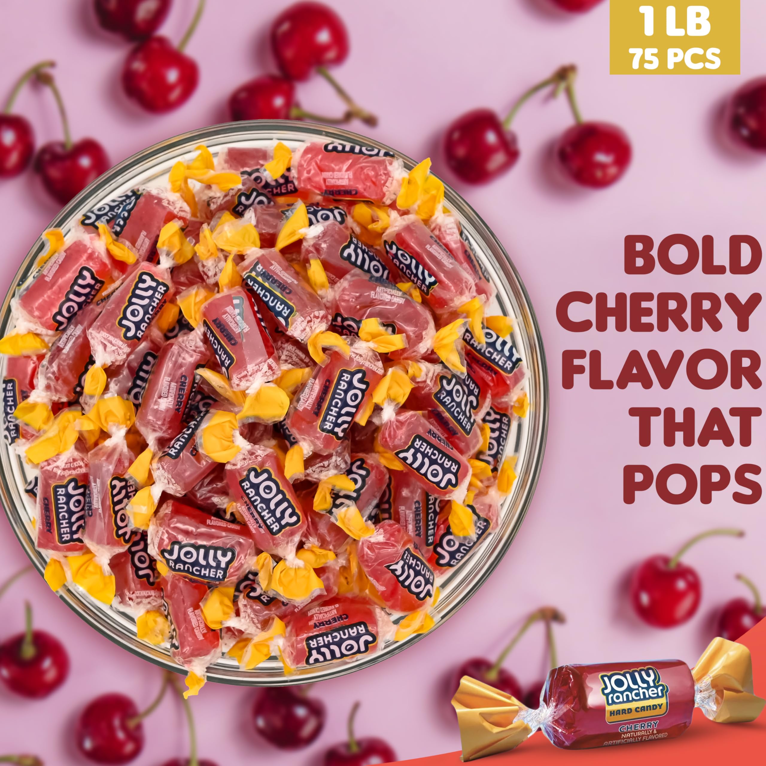 Candylish Cherry Jolly Ranchers back-to-school snacks for lunchtime candy bowls.