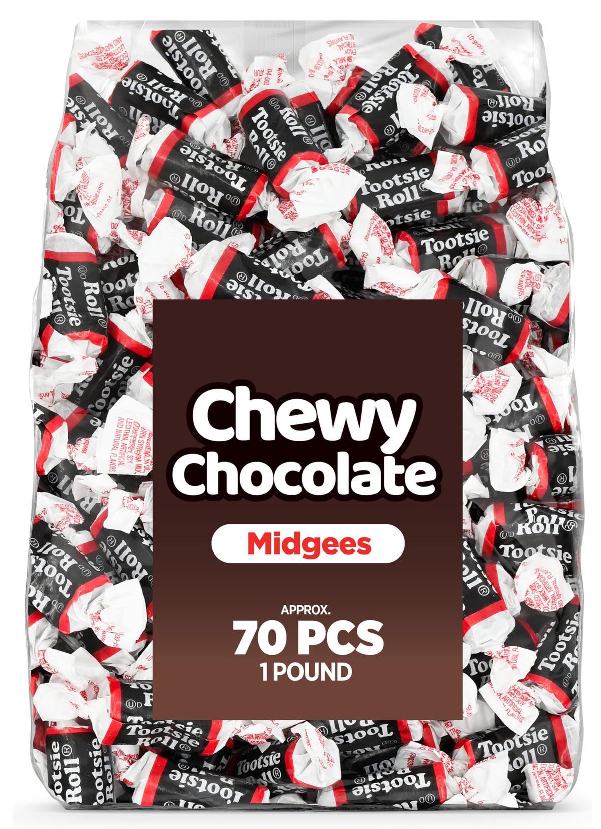Candylish Chewy Chocolate Midgees bulk bag for party favors and shared snacking