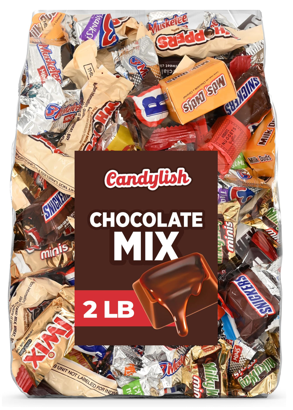 Candylish chocolate candy mix 2lb bulk bag, ideal for parties and sharing