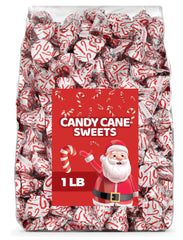 Candylish Christmas Candy Cane Chocolate 1lb wraps, festive peppermint bite for stockings and parties