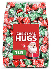 Candylish Christmas Hugs 1LB with red and green foils, festive candy for stockings