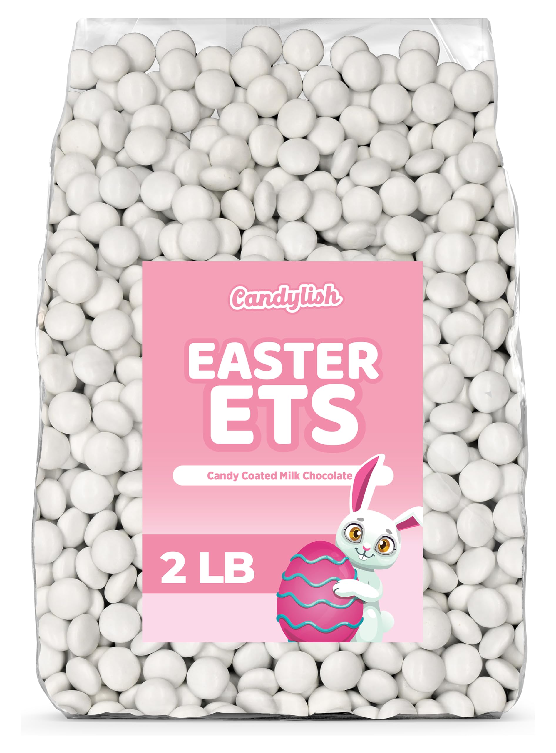 Candylish Easter candy coated milk chocolate with white shell, ideal for Easter baskets.