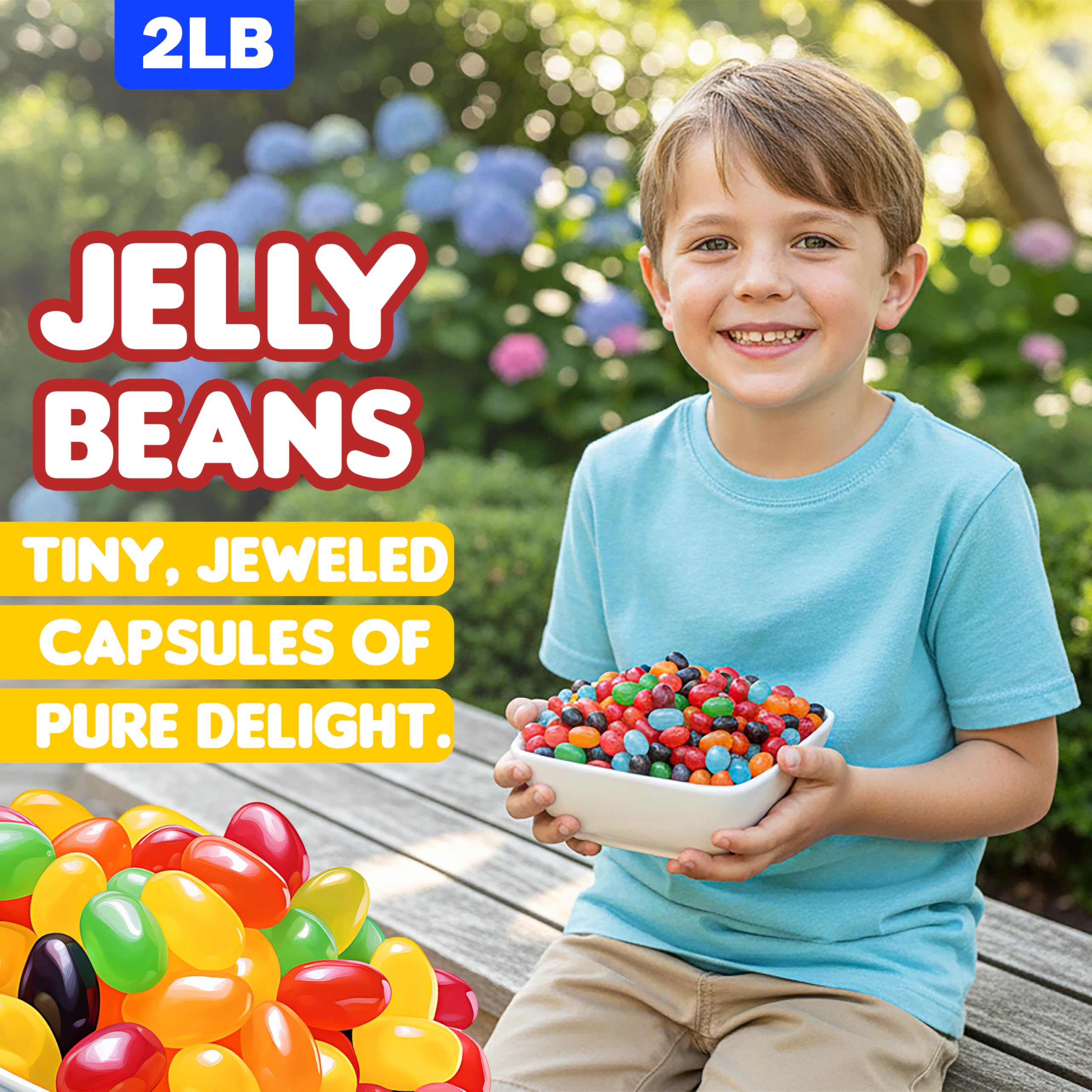 Candylish Jelly Beans bulk 2lb bag for restocking jars and party spreads.