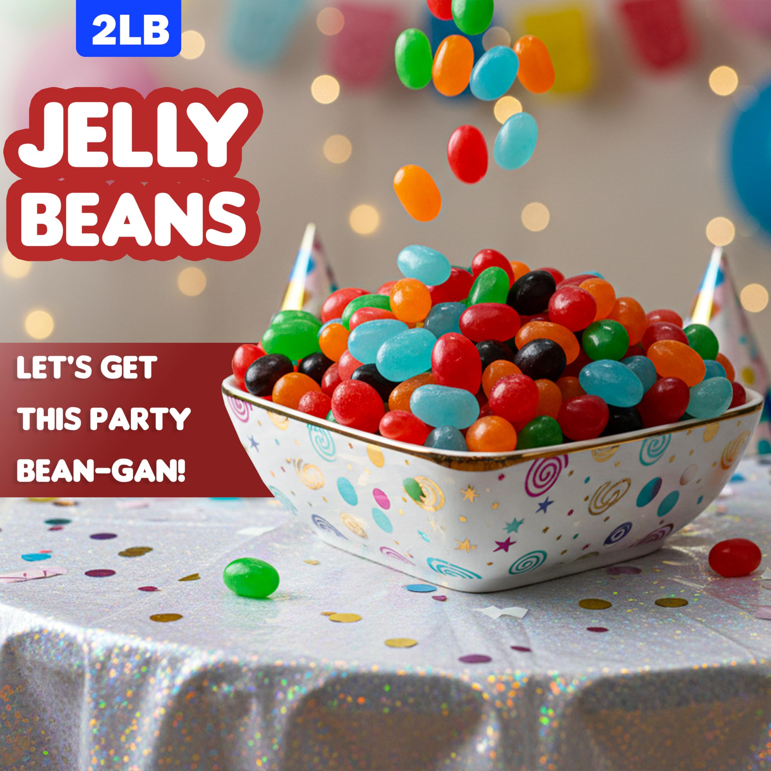 Candylish Jelly Beans fruit flavors deliver chewy sweetness for snacking and gifting.