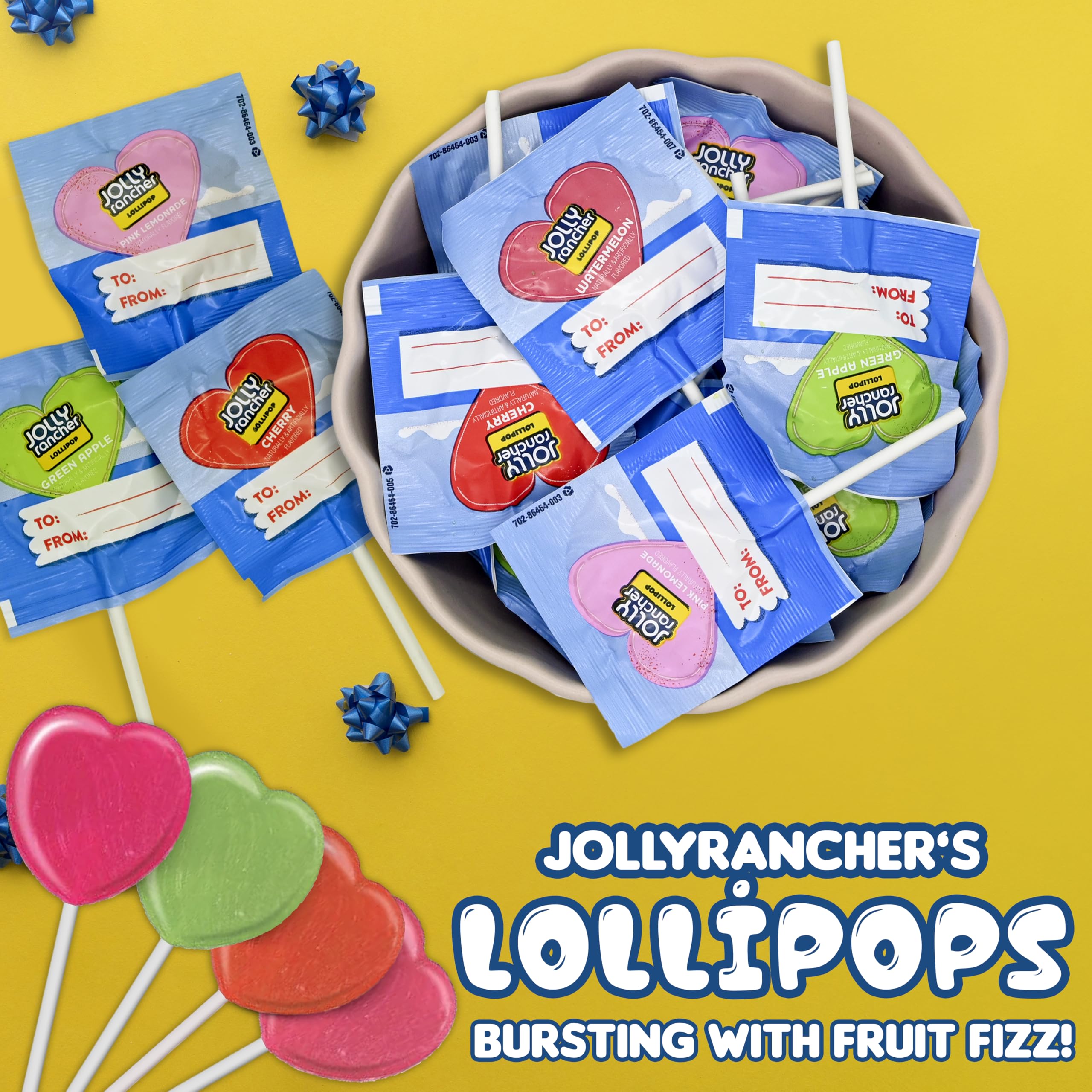 Candylish Jolly Ranchers heart lollipops with assorted fruit flavors for candy buffets