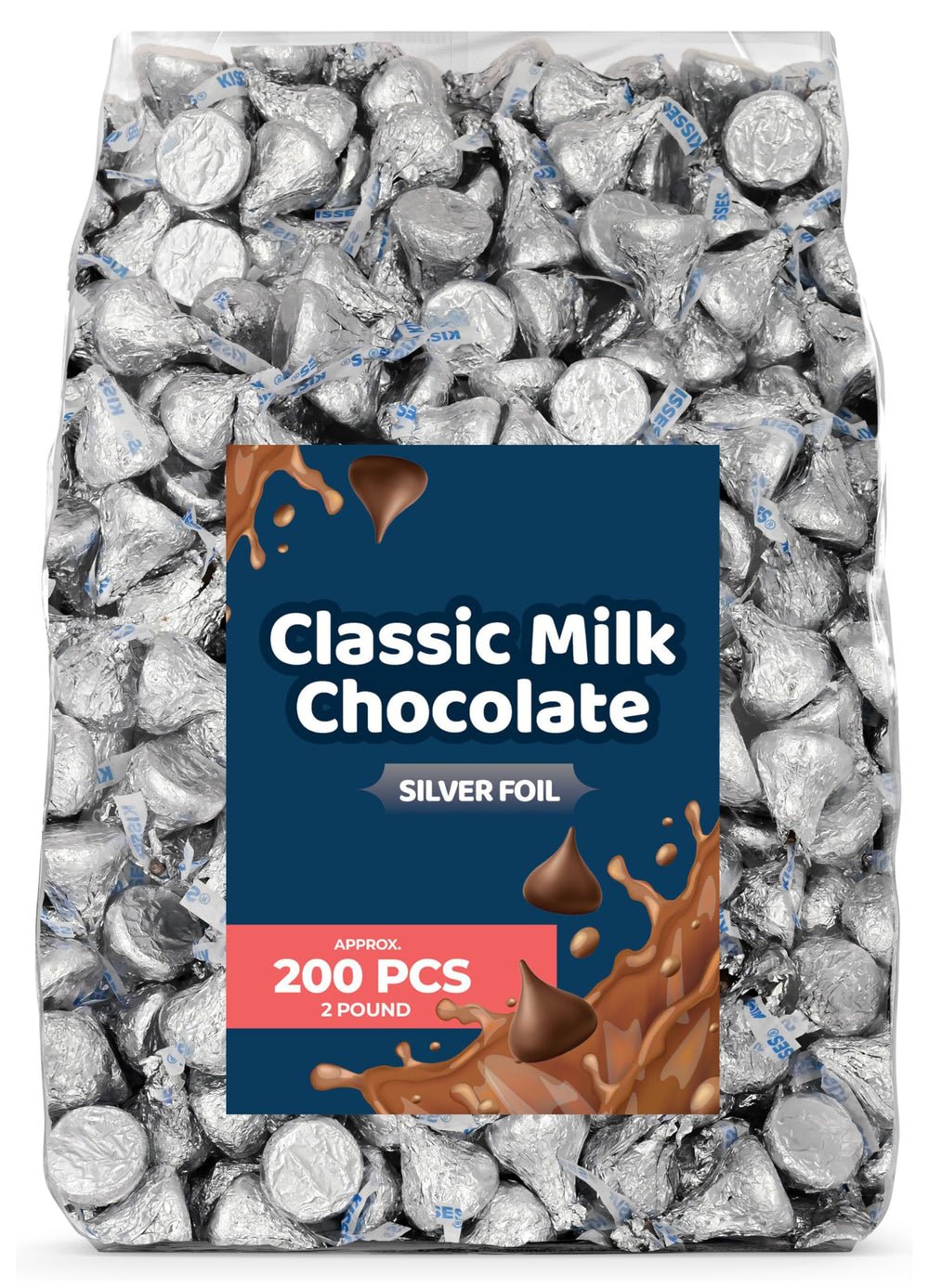 Candylish milk chocolate in classic silver wrap bag, ideal for gifting and sharing joy.