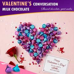 Candylish milk-chocolate-hearts closeup showing creamy texture for sharing