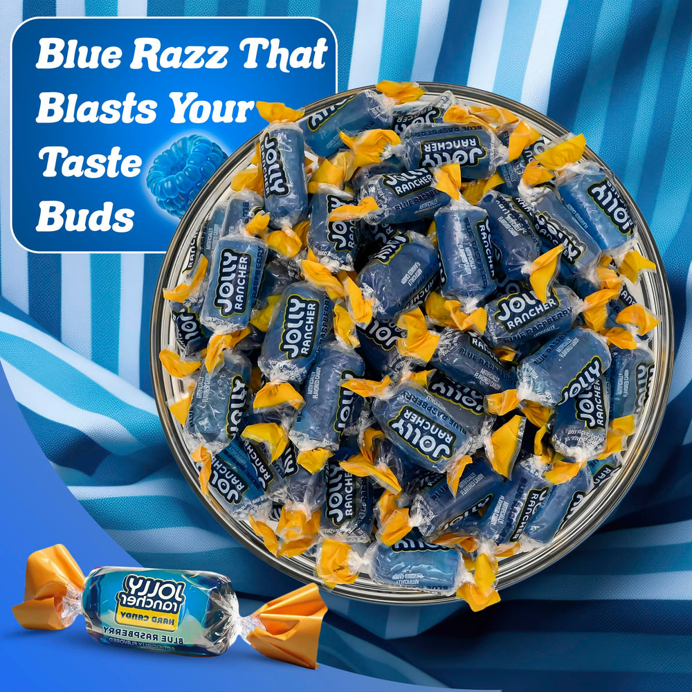 Candylish Blue Raspberry treats in office bowls, convenient for quick rewards.