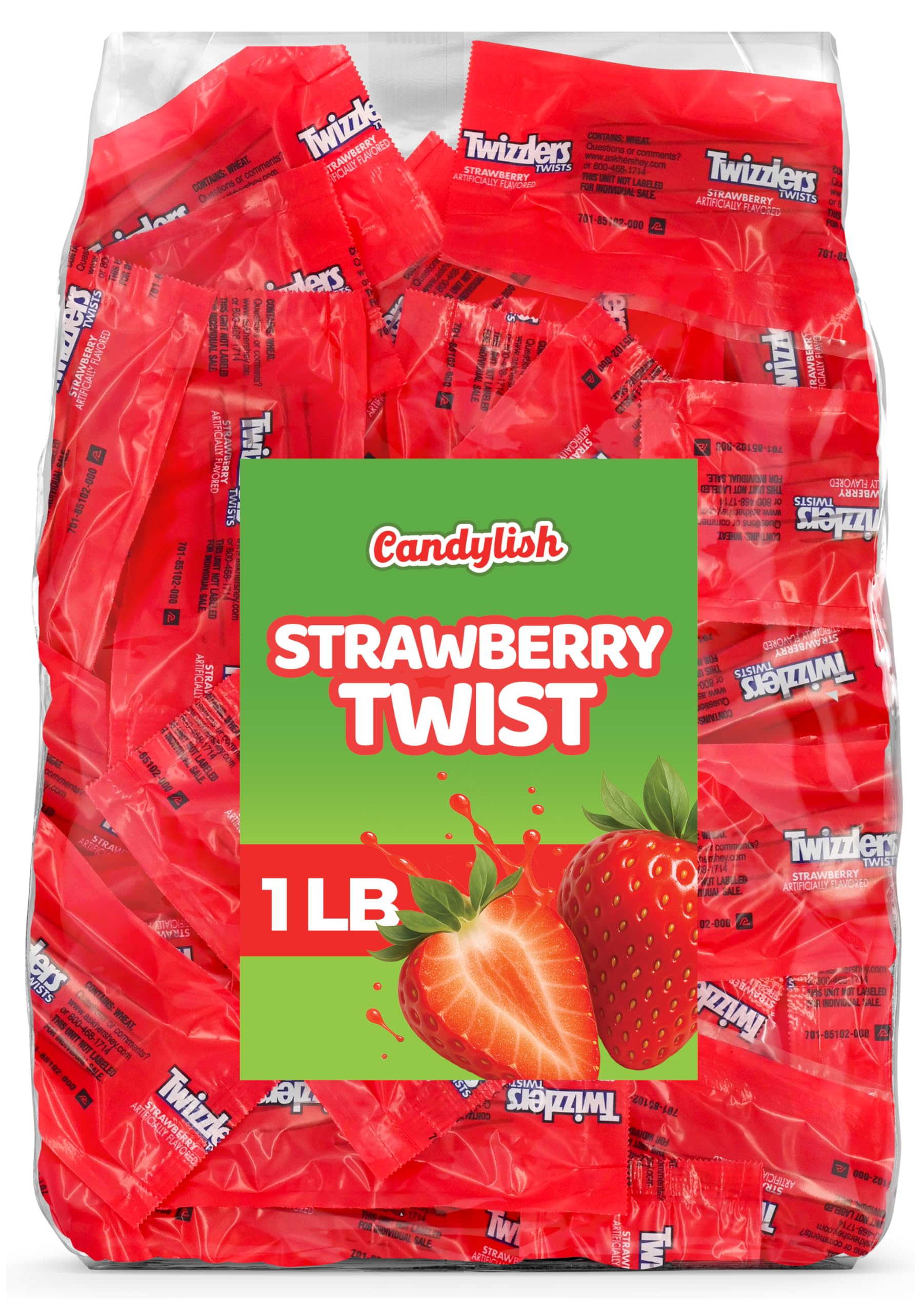 Candylish Strawberry Twists bulk bag for parties and movie nights.