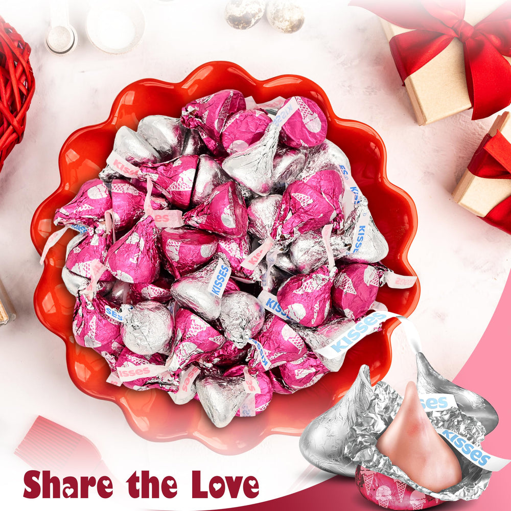 Silver and pink foil wraps create festive candy bowls and dessert tables