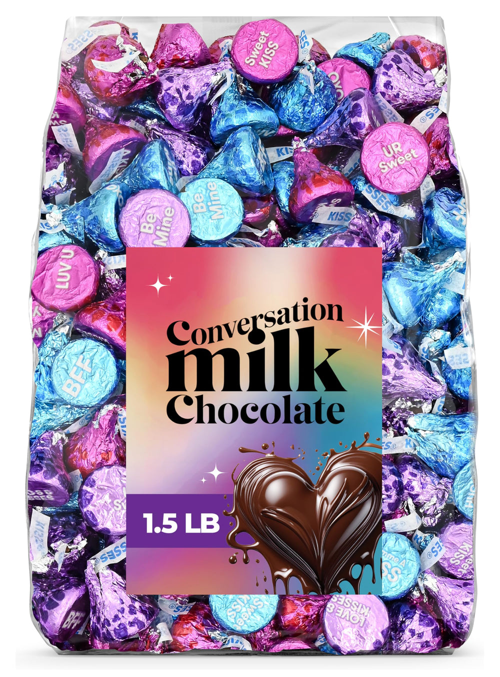 Candylish valentine-conversation-hearts bulk bag ideal for gift bags and party favors