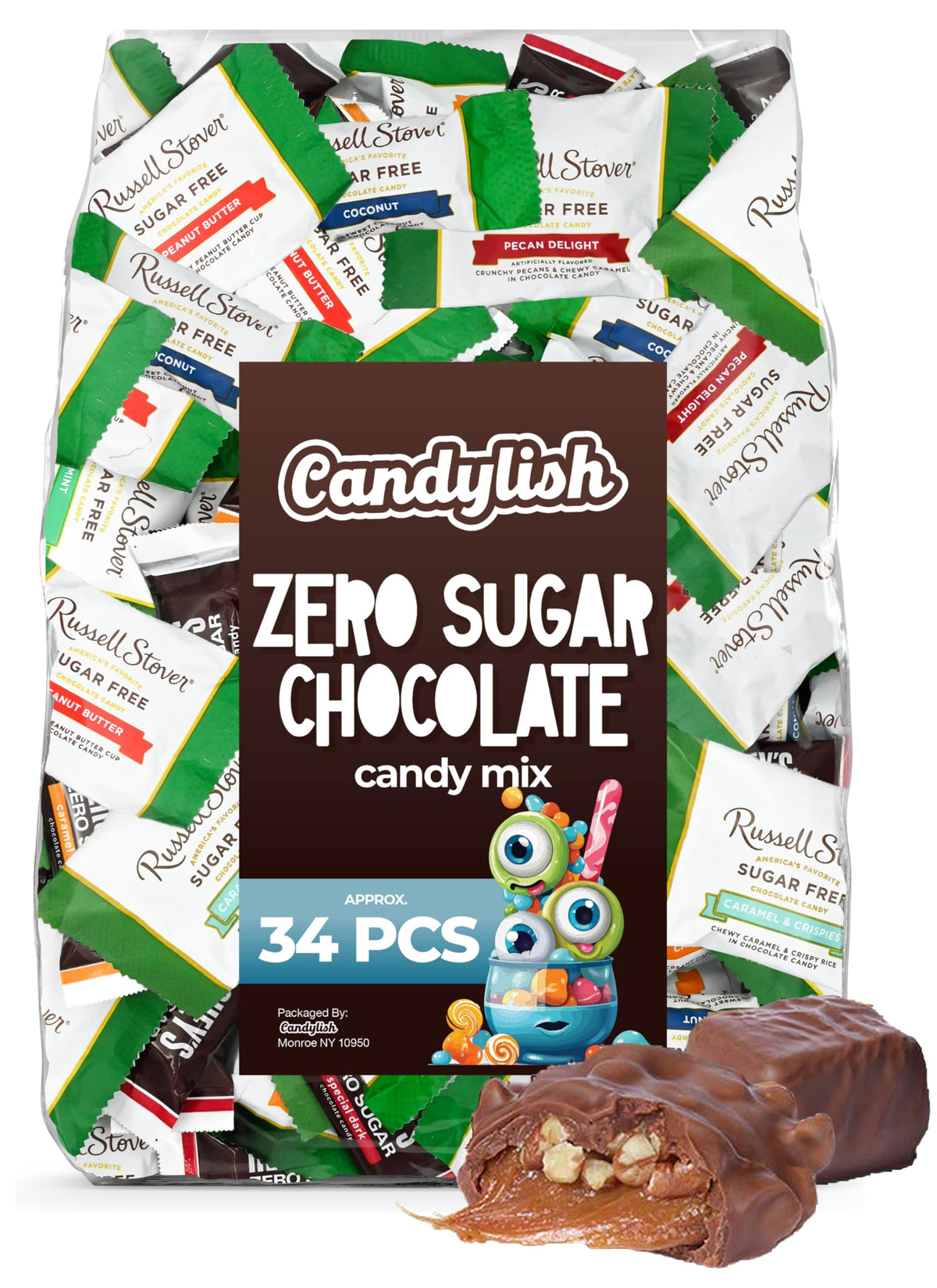 Candylish Zero Sugar Chocolate Candy Mix assorted flavors for a tasty sugar-free treat to share
