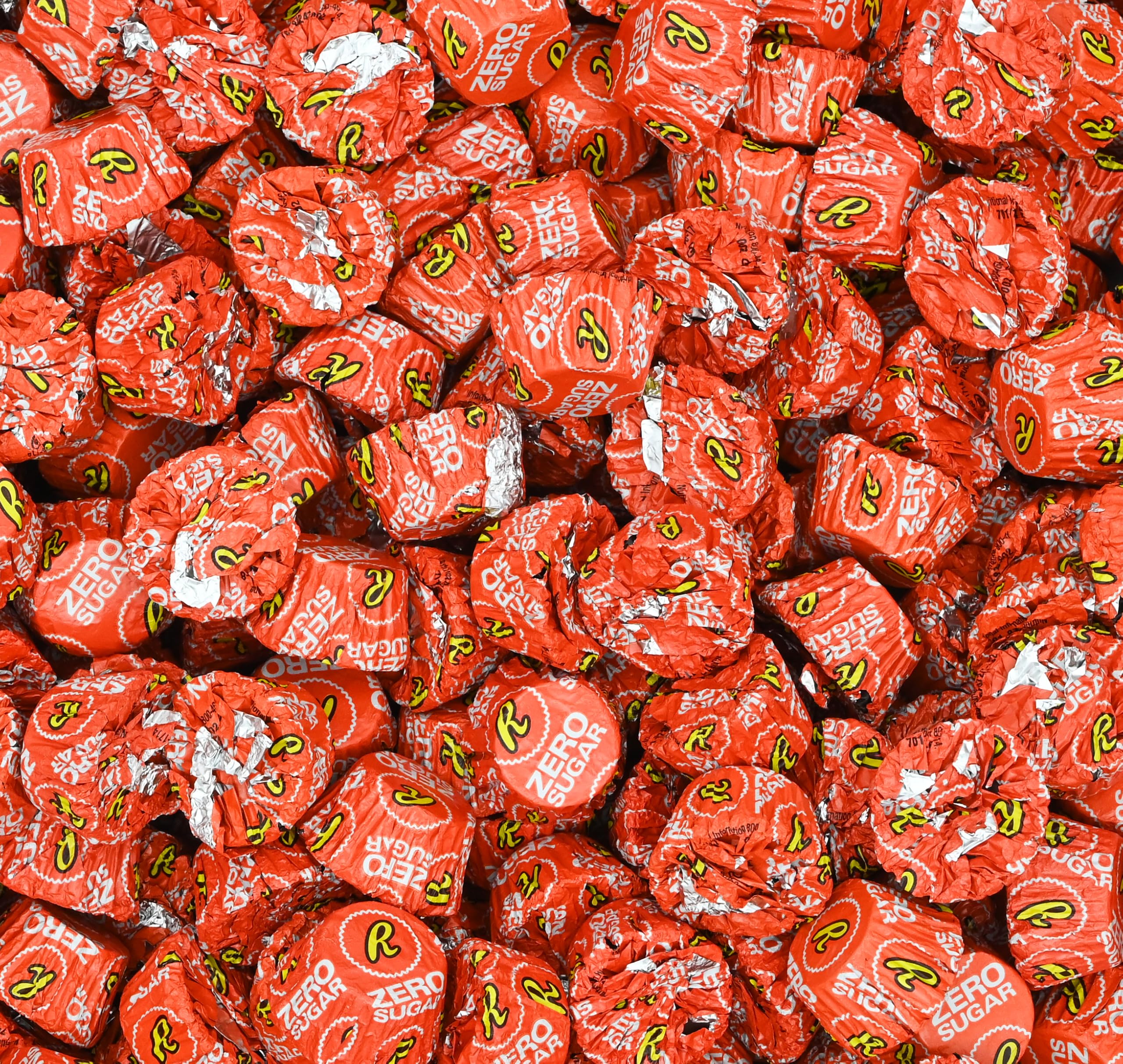 Candylish zero sugar milk chocolate peanut butter cups in a 1 lb bulk bag for shareable, sugar-free snacking.