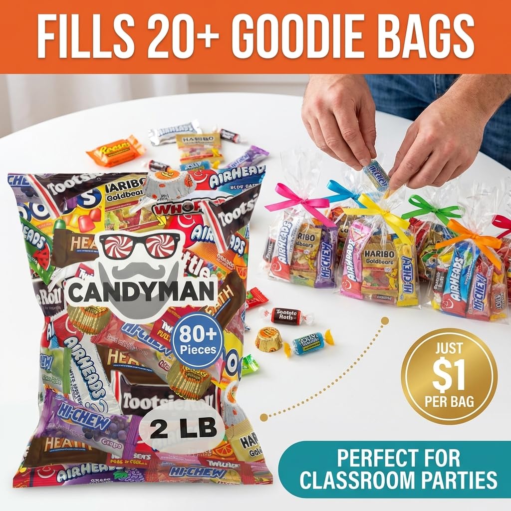 Candyman 2 lb bag – ample candy variety for stocking jars and party bowls.