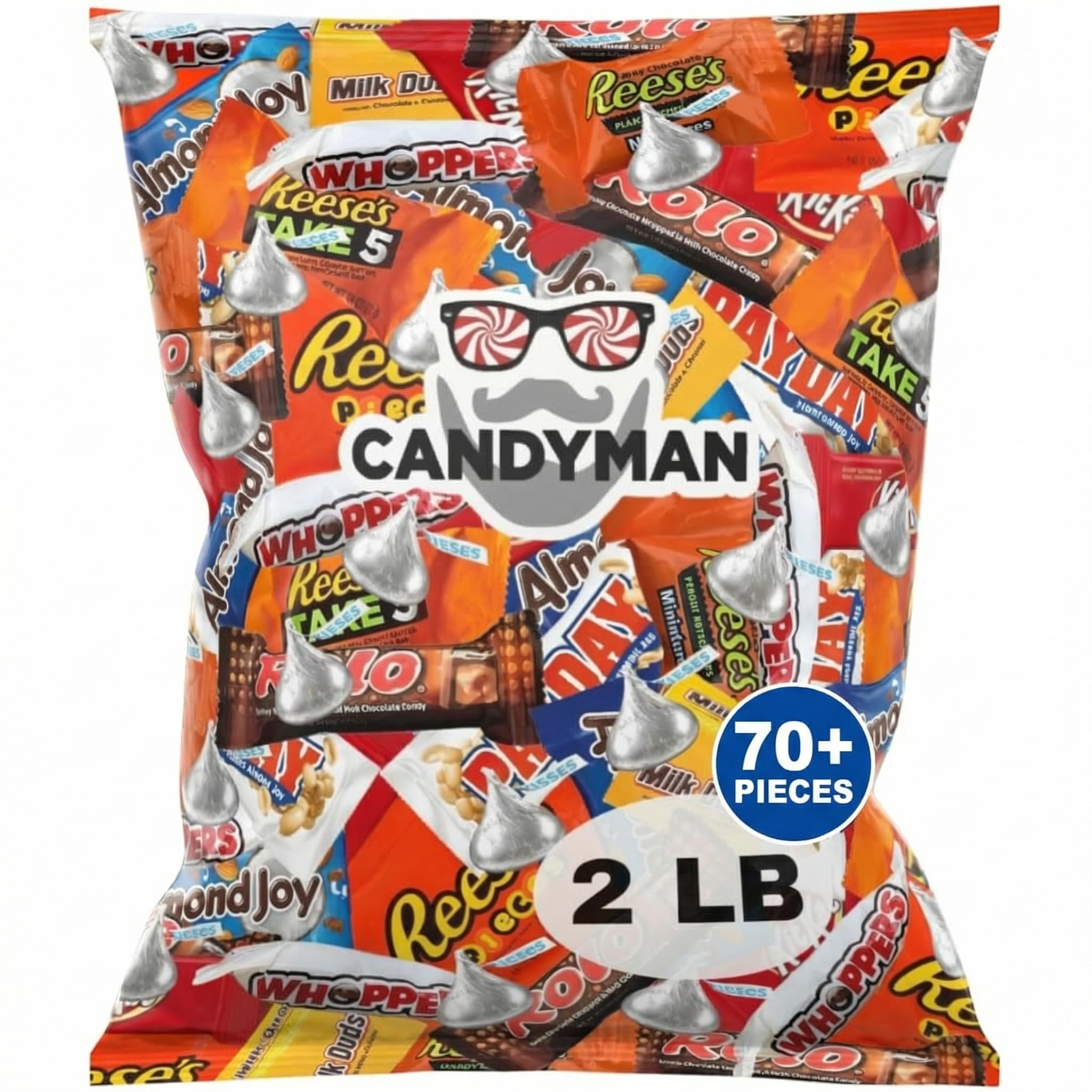 CANDYMAN 2lb assorted chocolates bulk pack shown for Easter baskets and party favors