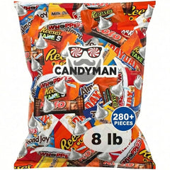 CANDYMAN 8-pound chocolate variety pack shown for quick snacking.