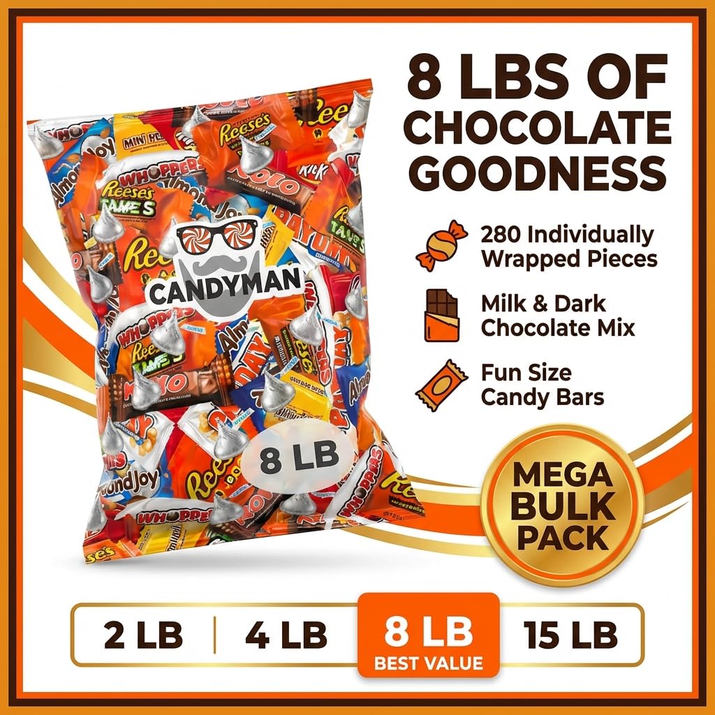 CANDYMAN bulk chocolates with individually wrapped pieces for sharing.