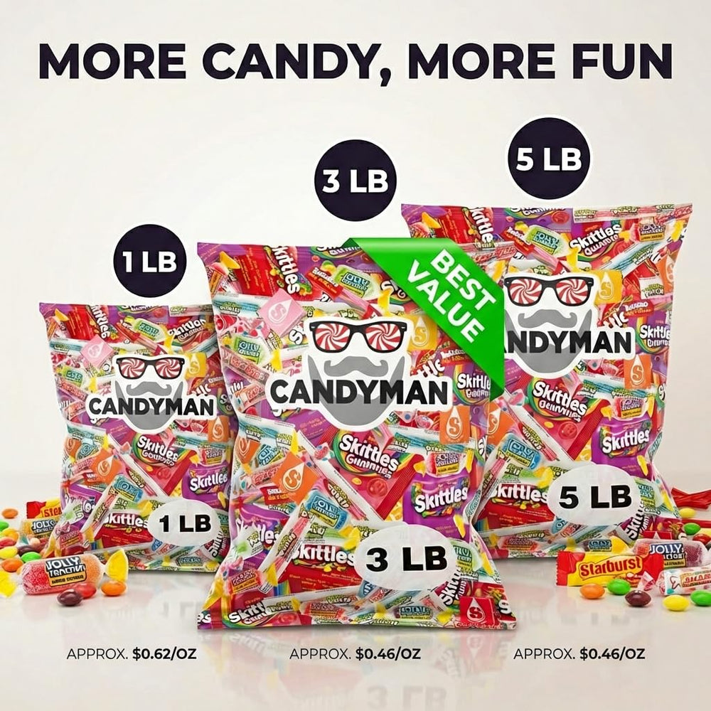 Candyman Party Favor Bags—individually wrapped treats for easy gifting.