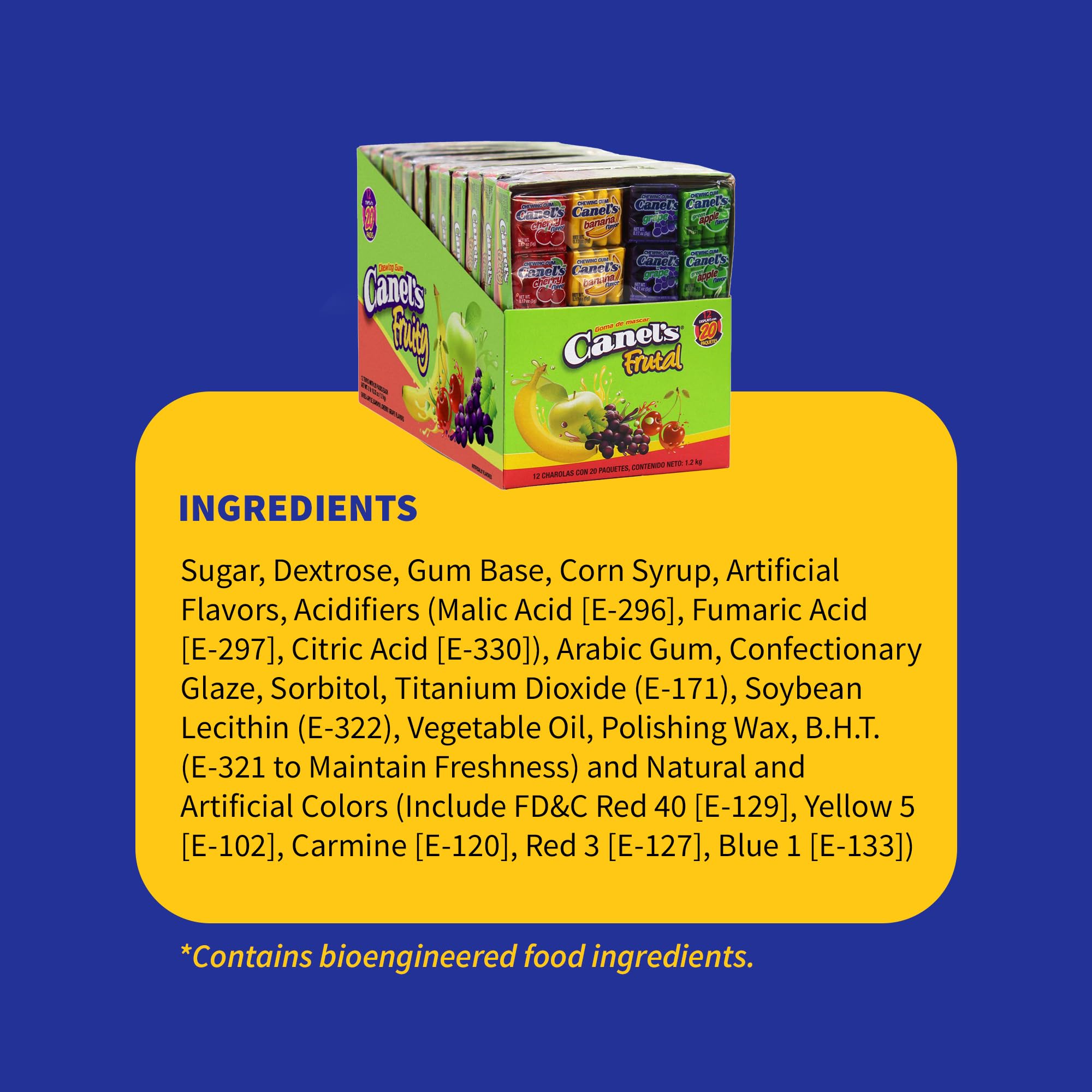 Canel's banana gum 4-piece pack ideal for on-the-go snacking and breath refreshing.